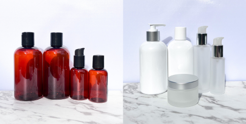 private label skincare with silver packaging or amber packaging
